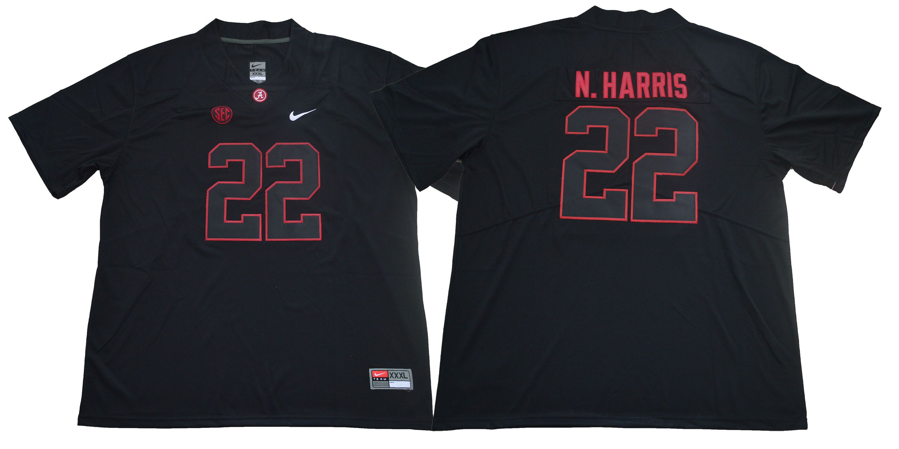 Men Alabama Crimson Tide #22 N.Harris Black Legendary Edition NCAA Jerseys